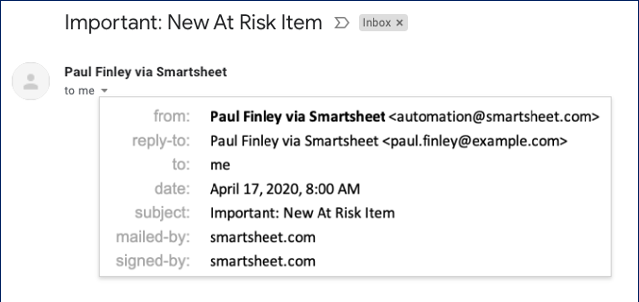 Personalized Sender Name And Reply-To For Notification Emails | Smartsheet